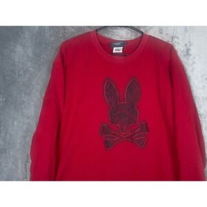 Psycho Bunny Mens 3XL Red Embroidered Logo Crewneck Sweatshirt Cotton Pullover